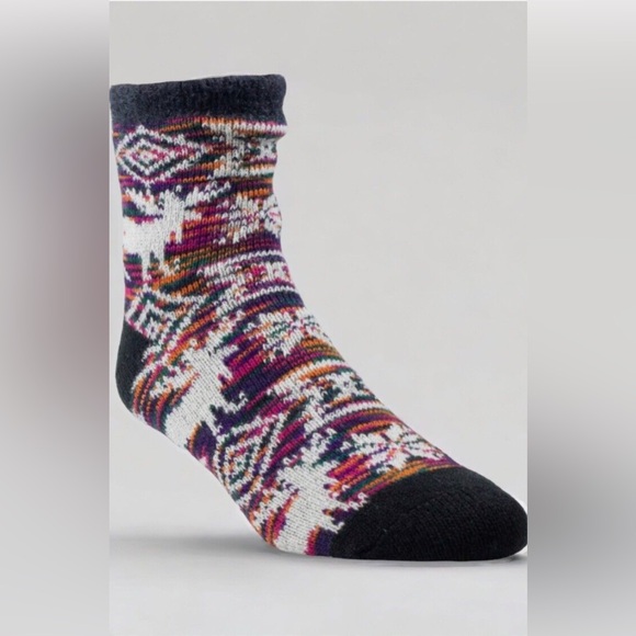 Woolrich Aloe-Infused Double Layer Home Socks Navy / Red Brand New - Picture 2 of 6